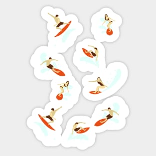 Surfers on the Waves Sticker